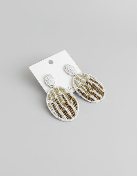 Sparkle Beaded Oval Drop Earrings - ReservedChic