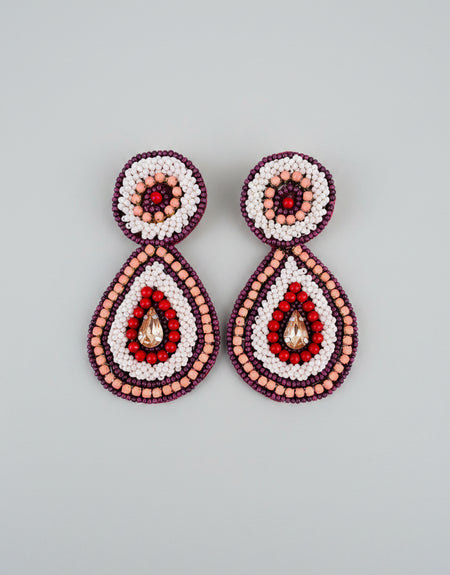 Ruby Beaded Earrings - ReservedChic