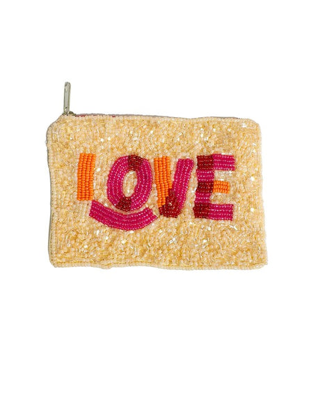 LOVE Mini Beaded Coin Purse