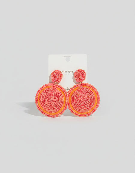 Buttercup Orange Beaded Earrings