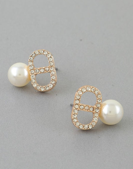 Dynasty Mariner Crystal Earrings- Gold - ReservedChic