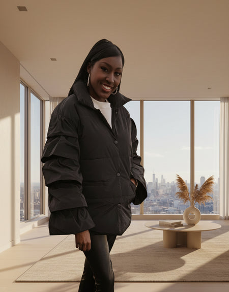 Ruffle Puffer Jacket