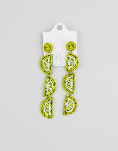Lime Drop Beaded Earrings - ReservedChic