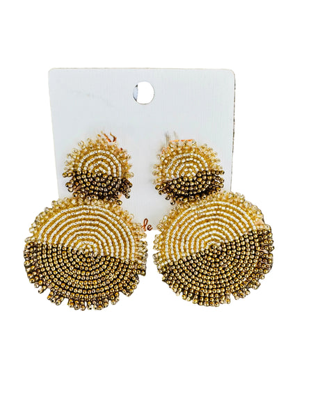 Sandy Two-Tone Beaded Earrings