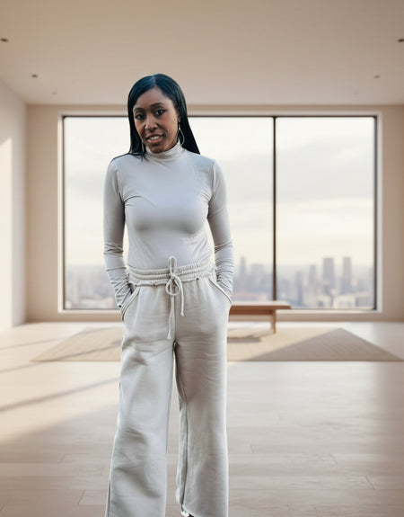 Casual Solid Wide Leg Sweatpants