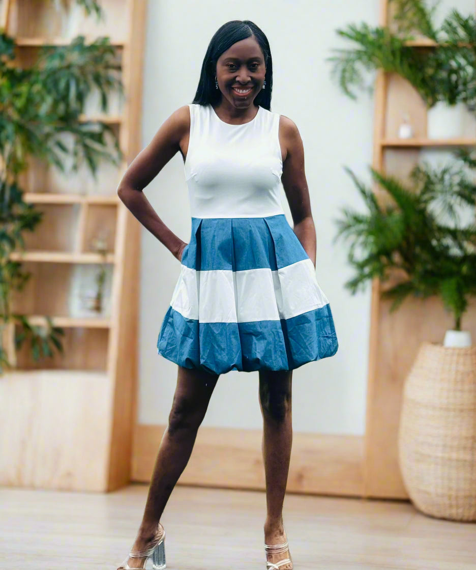 with jean mini dress Sweet Elms Boutique