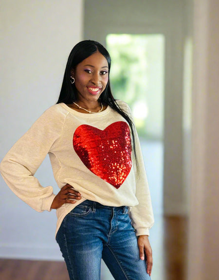 Sequin Heart Top