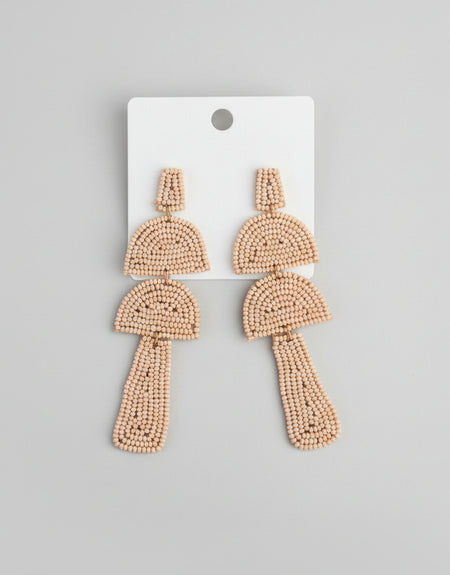 Mushroom Tiered Beaded Earrings - ReservedChic