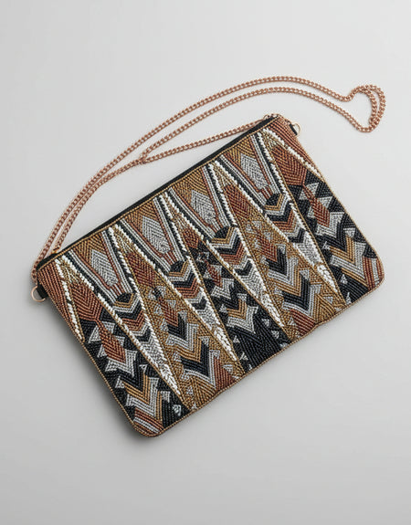 Boho Rose Gold Beaded Bag