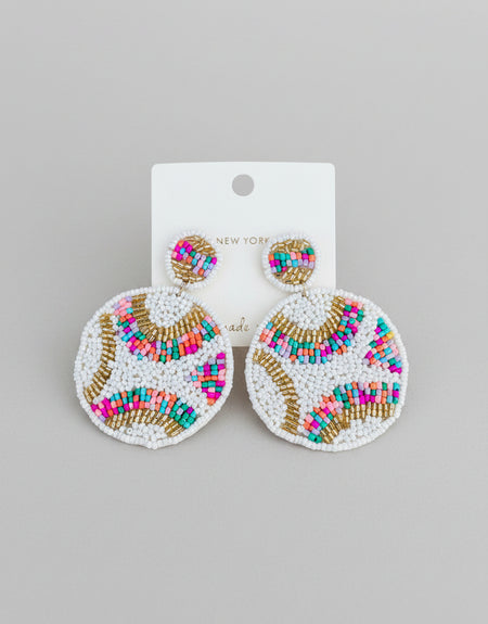 Baseball Candy Beaded Earrings - ReservedChic