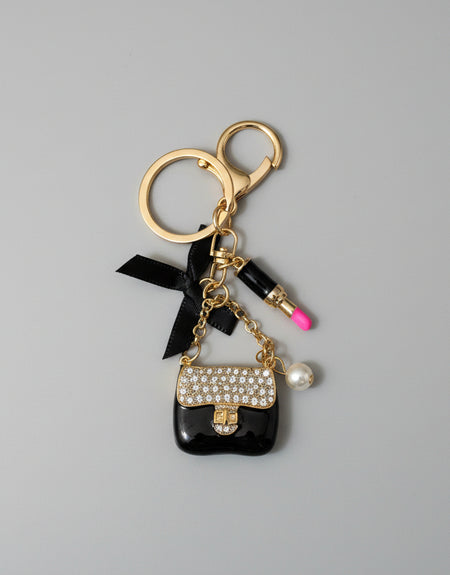 Mini Chain Purse Bag Charm- Black
