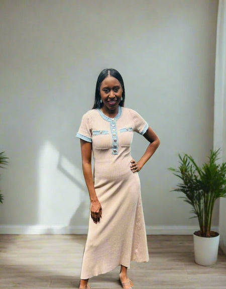 Harper Knit Denim Midi Dress