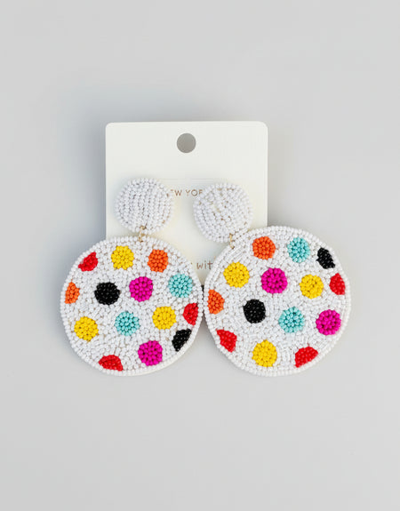 Lovely Polka Dot Beaded Earrings