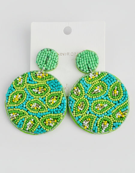 Paisley Bloom Beaded Earrings