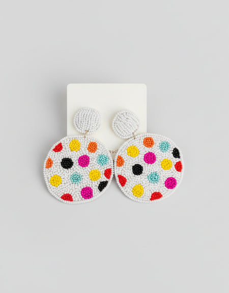 Lovely Polka Dot Beaded Earrings