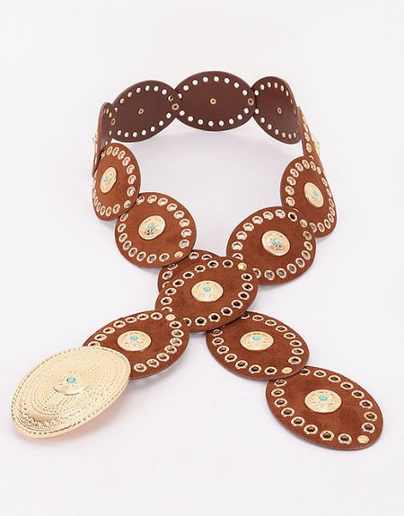 Edgy Oval Studded Belt