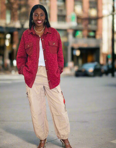 Spring Soft Quilted Shacket