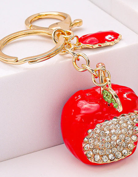 Crystal Red Apple Bag Charm