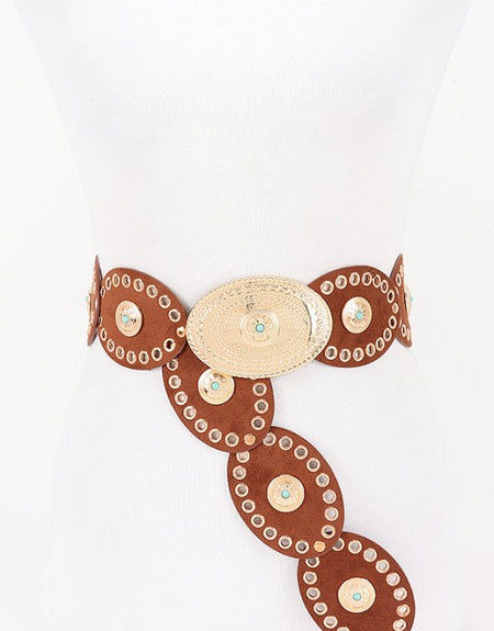 Edgy Oval Studded Belt
