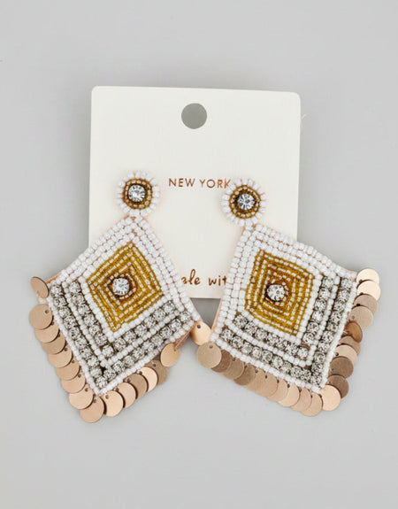 Boho Sequins Drop Beaded Earrings