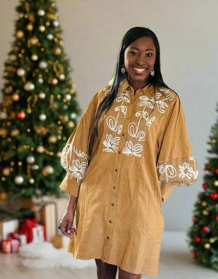 Willow Corduroy Detail Mini Dress