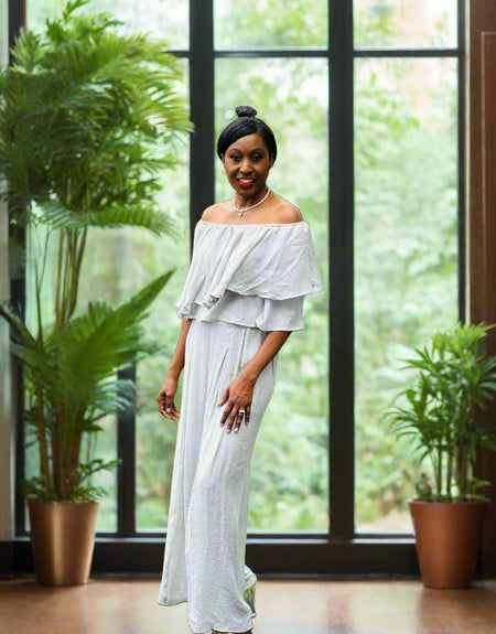 The Posh Palazzo Pant Set Gray - ReservedChic