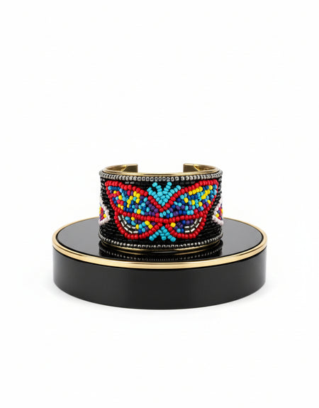 Butterfly Beaded Cuff Bracelet