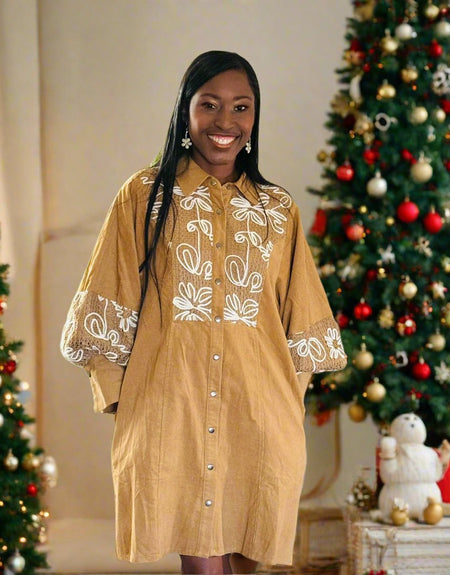 Willow Corduroy Detail Mini Dress