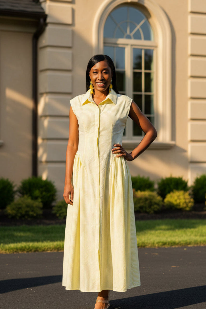 Alison Stripe Maxi Dress-Yellow – ReservedChic