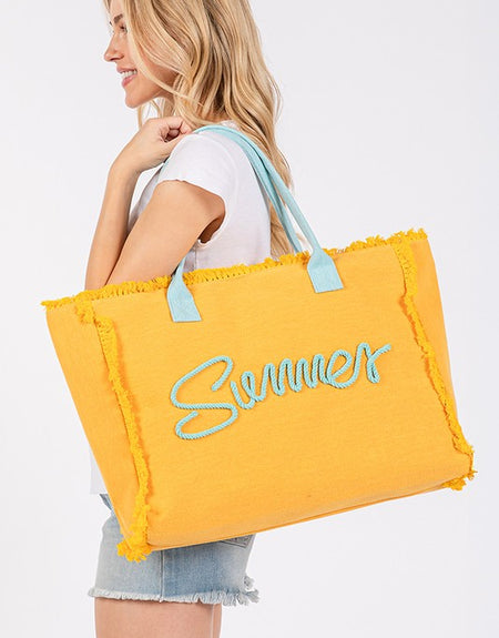 Summer Beach Tote Bag - Yellow - ReservedChic