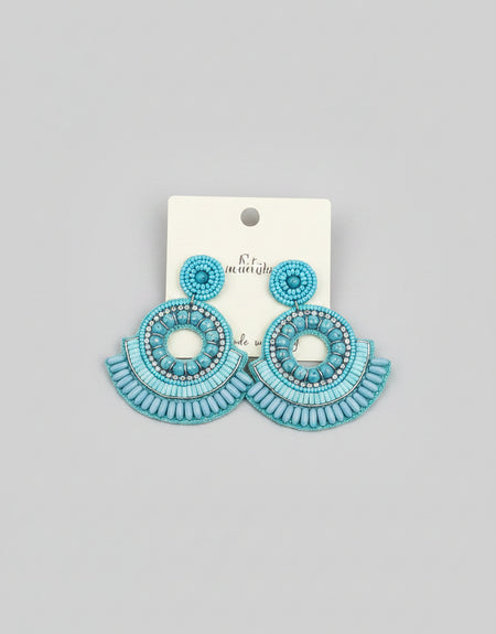 Chandelier Blue Beaded Earrings - ReservedChic