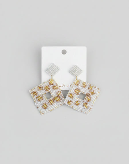 Animal Diamond Beaded Drop Earrings - ReservedChic