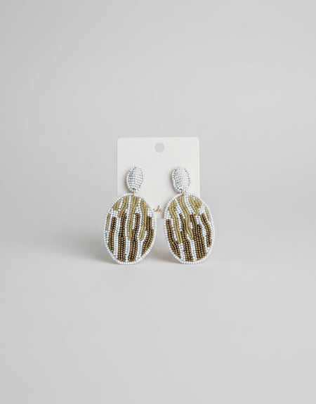 Sparkle Beaded Oval Drop Earrings - ReservedChic