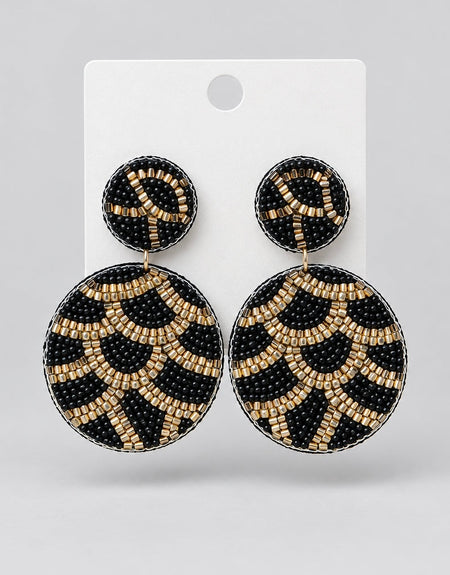 Zoe Black Beaded Earrings
