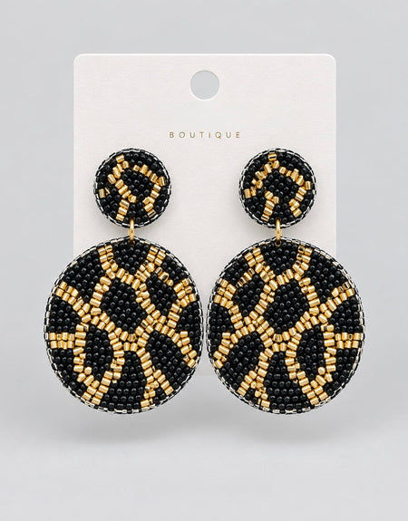 Zoe Black Beaded Earrings