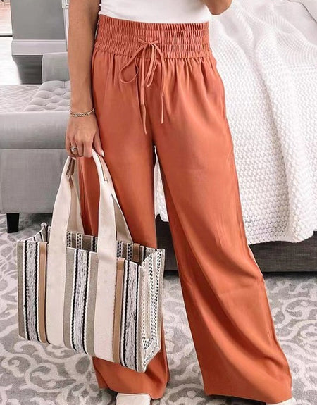 Lexi Wide Leg Pants- Orange - ReservedChic