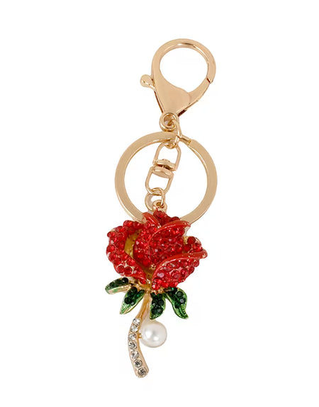 Red Rose Keychain Bag Charm