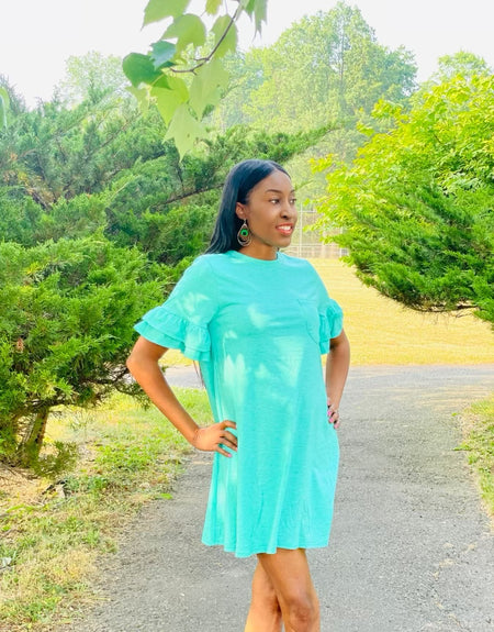 Blissful Green Shirt Dress