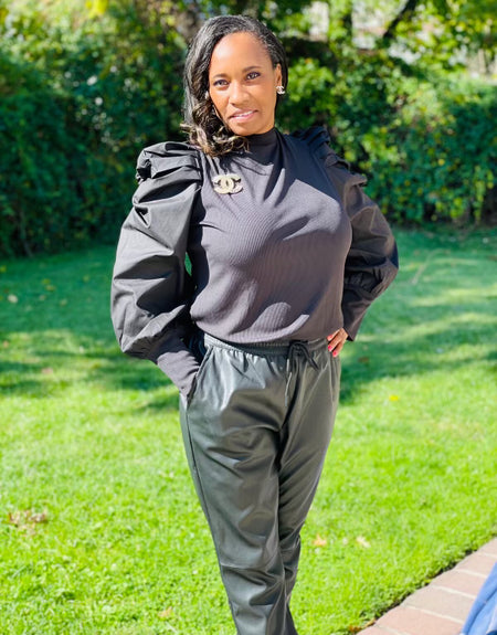 Gina Faux Leather Joggers - ReservedChic