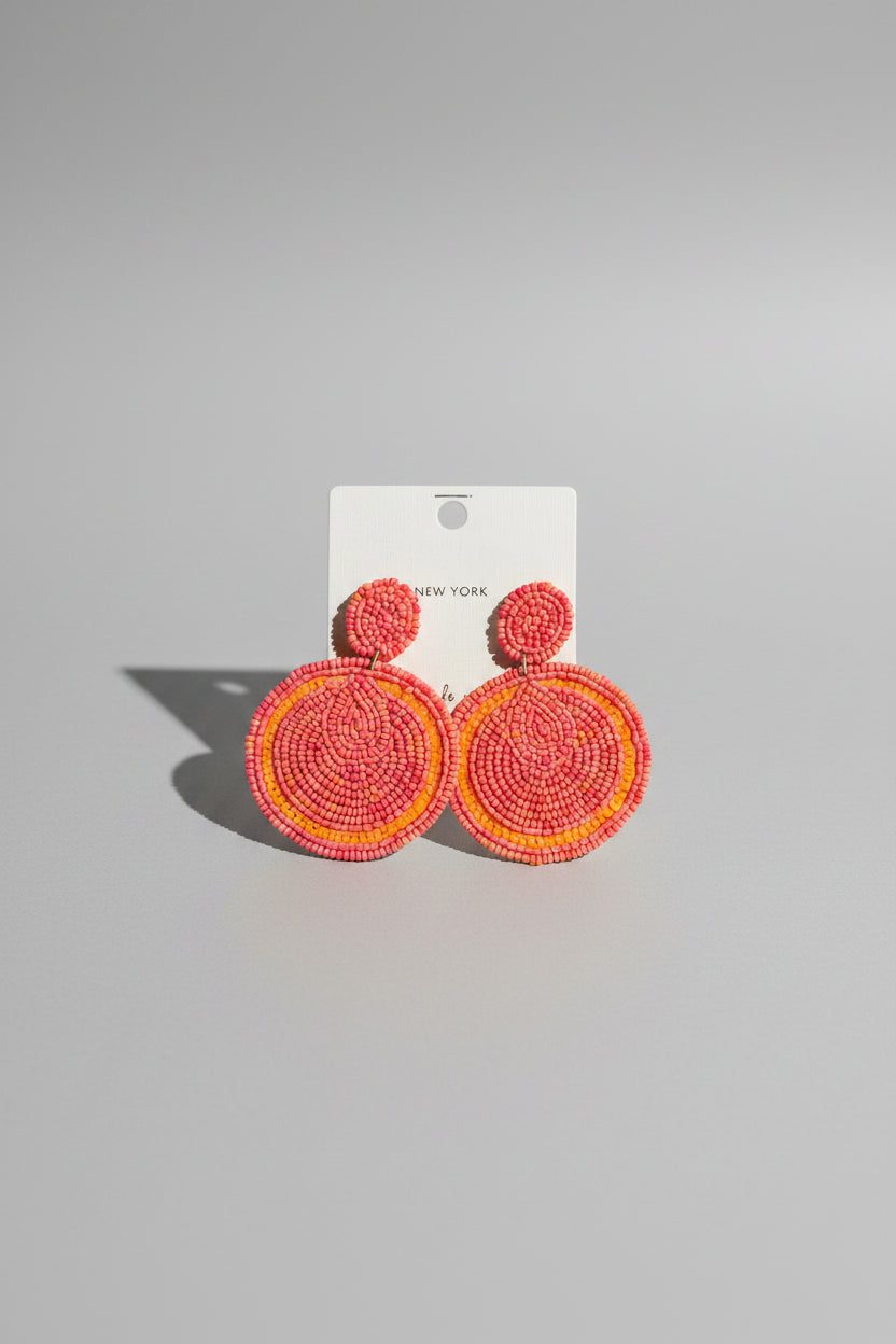Buttercup Orange Beaded Earrings