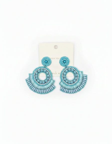 Chandelier Blue Beaded Earrings - ReservedChic