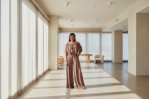 The Posh Palazzo Pant Set Chocolate - ReservedChic