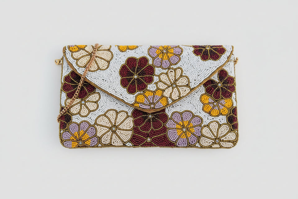 Chic Floral Beaded Clutch - ReservedChic