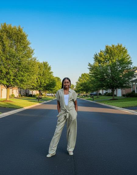 Her Way Pant Set (Olive)