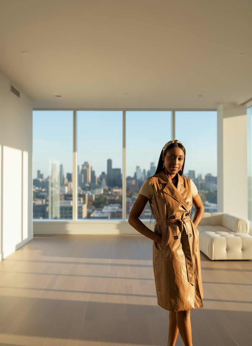 Caramel Faux Leather Dress