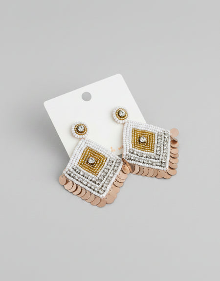 Boho Sequins Drop Beaded Earrings