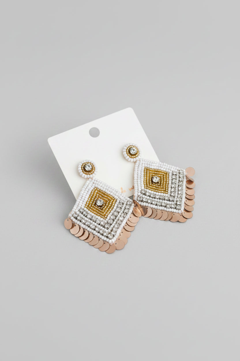 Boho Sequins Drop Beaded Earrings
