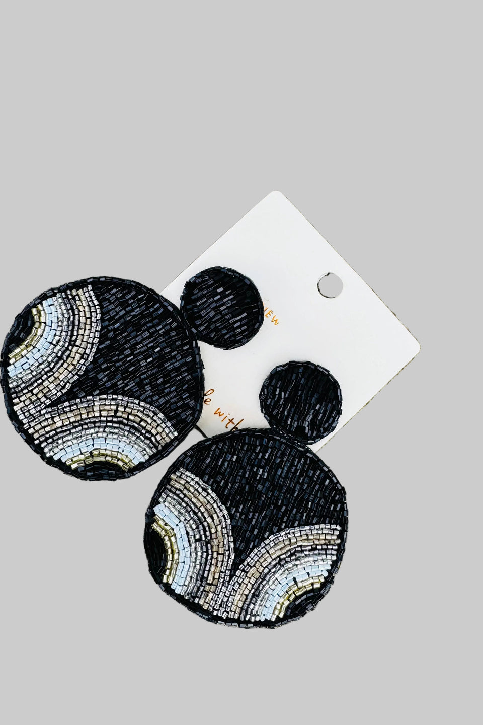 Ritzy Black Beaded Earrings