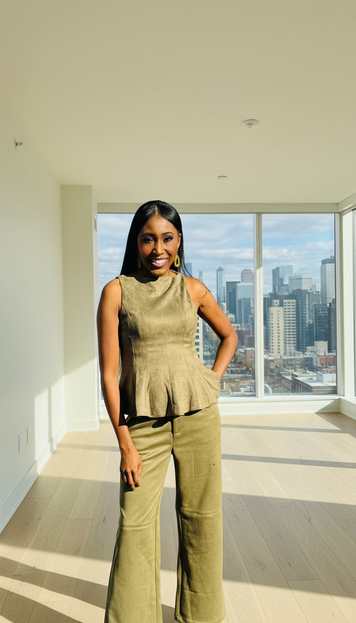 Essence Suede Peplum Top