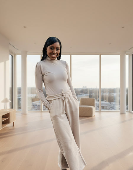 Casual Solid Wide Leg Sweatpants